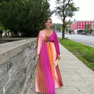 Skies Are Blue Vibrant Long Sleeve Dress